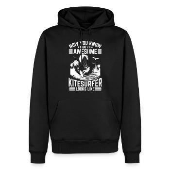 Now You Know What An Awesome Kitesurfer Looks Like - Männer Premium Bio Hoodie - Schwarz - Vorne - Nico (187cm)