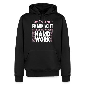 Technicien en pharmacie - Sweat à capuche Premium bio Homme - noir - Devant - Nico (187cm)