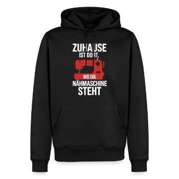 Coudre à la maison est là où se trouve la machine à coudre - Sweat à capuche Premium bio Homme - noir - Devant - Nico (187cm)