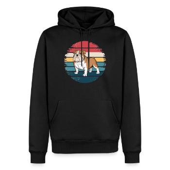 Rétro bouledogue français vintage amoureux des chiens cadeaux - Sweat à capuche Premium bio Homme - noir - Devant - Nico (187cm)