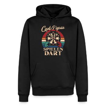 Cool Dads Play Darts Retro Dad Gift - Men’s Premium Organic Hoodie - black - Front - Nico (187cm)