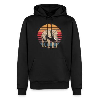Retro Vintage Elephant Wildlife Nature Elephant - Männer Premium Bio Hoodie - Schwarz - Vorne - Nico (187cm)