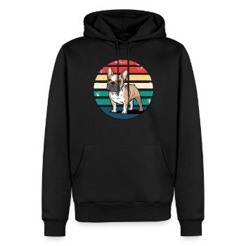Rétro bouledogue français vintage amoureux des chiens cadeaux - Sweat à capuche Premium bio Homme - noir - Devant - Nico (187cm)