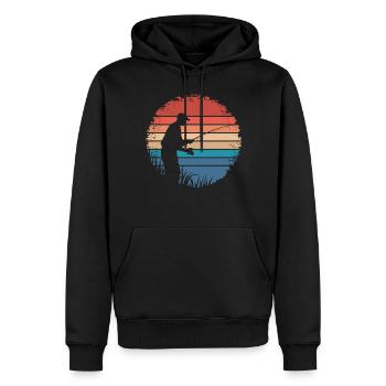 Retro Vintage Fishing Outdoors Fishing Lover Gifts - Männer Premium Bio Hoodie - Schwarz - Vorne - Nico (187cm)