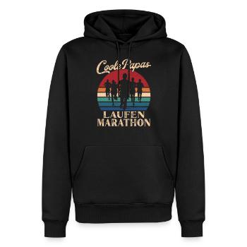 Cool Dads Run Marathon Cadeau Rétro Papa - Sweat à capuche Premium bio Homme - noir - Devant - Nico (187cm)