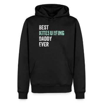 Meilleur Kitesurfeur Daddy de tous les temps - Kitesurfer Daddy - Sweat à capuche Premium bio Homme - noir - Devant - Nico (187cm)