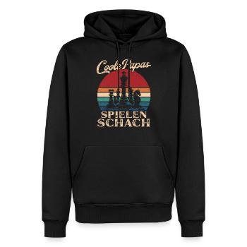 Coole Papas spielen Schach Retro Vater Geschenk - Männer Premium Bio Hoodie - Schwarz - Vorne - Nico (187cm)