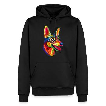 Jouet russe Terrier Chien Jouet russe Russkiy - Sweat à capuche Premium bio Homme - noir - Devant - Nico (187cm)
