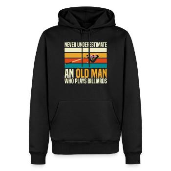 Never Underestimate An Old Man Billiards - Men’s Premium Organic Hoodie - black - Front - Nico (187cm)