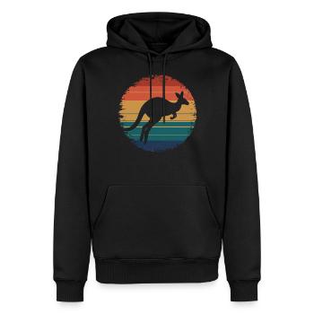 Rétro Vintage Kangourou Amoureux des animaux Faune - Sweat à capuche Premium bio Homme - noir - Devant - Nico (187cm)