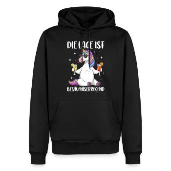 La situation est l’ivresse - Sweat à capuche Premium bio Homme - noir - Devant - Nico (187cm)