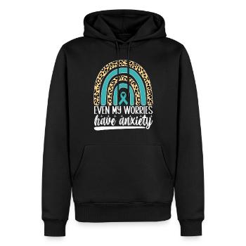 Trouble anxieux Trouble anxieux - Sweat à capuche Premium bio Homme - noir - Devant - Nico (187cm)