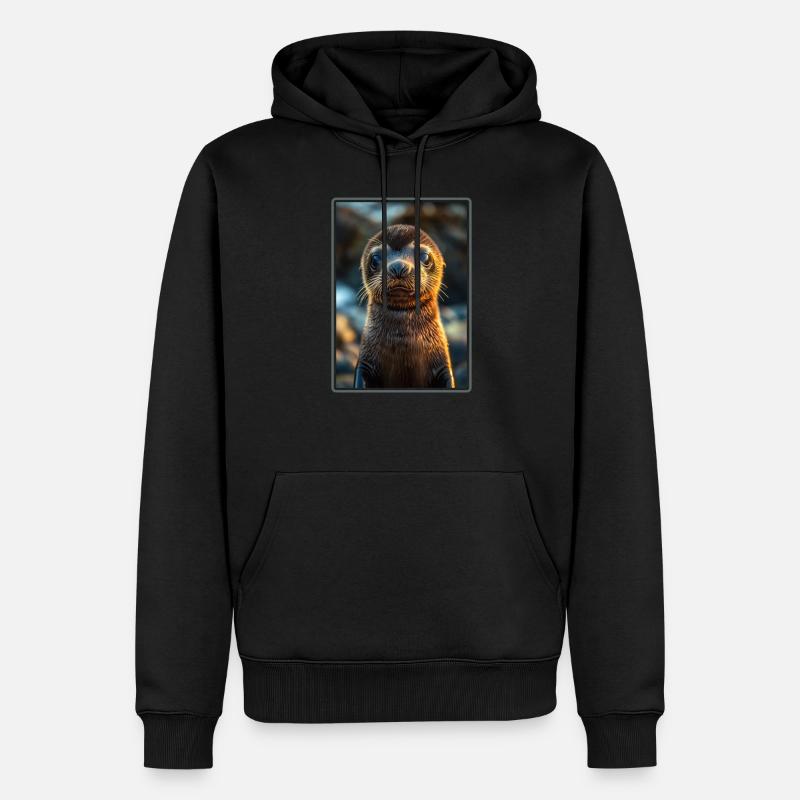 Seelöwen Seelöwe - Männer Premium Bio Hoodie - Schwarz