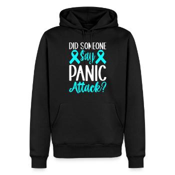 Trouble anxieux Trouble anxieux - Sweat à capuche Premium bio Homme - noir - Devant - Nico (187cm)