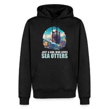 Seeotter - Männer Premium Bio Hoodie - Schwarz - Vorne - Nico (187cm)