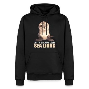 Lions de mer Lion de mer - Sweat à capuche Premium bio Homme - noir - Devant - Nico (187cm)