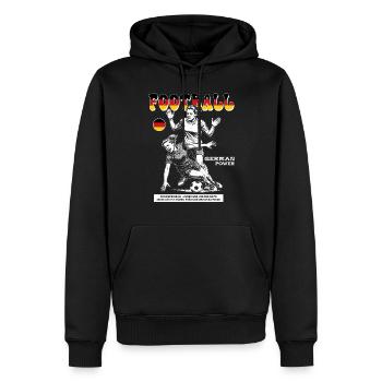 Germany Fußballspielerin Shirt: Foul mit Ansage - Männer Premium Bio Hoodie - Schwarz - Vorne - Nico (187cm)