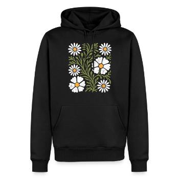 Boho Gänseblümchen - Männer Premium Bio Hoodie - Schwarz - Vorne - Nico (187cm)