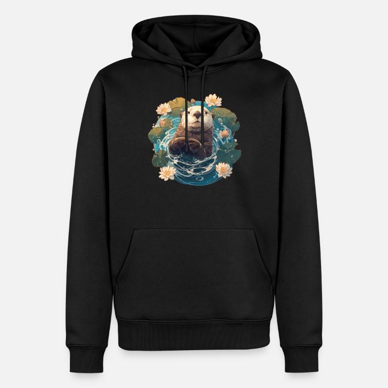 Loutre de mer - Sweat à capuche Premium bio Homme - noir