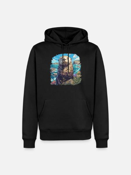 Seeotter - Männer Premium Bio Hoodie - Schwarz
