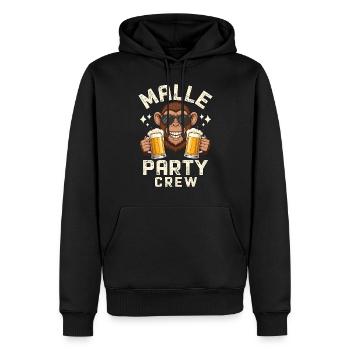 Malle Party Crew - Sweat à capuche Premium bio Homme - noir - Devant - Nico (187cm)