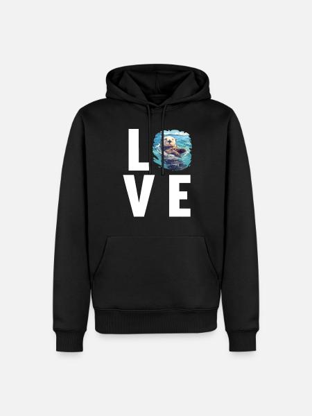 Sea otter - Men’s Premium Organic Hoodie - black