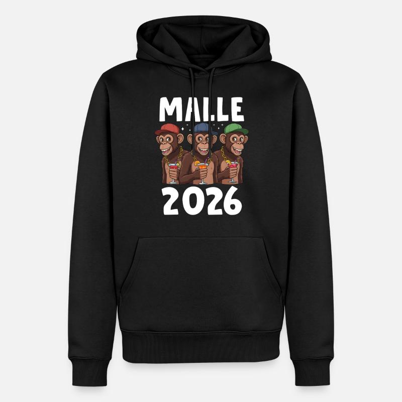 Malle 2026 - Sweat à capuche Premium bio Homme - noir