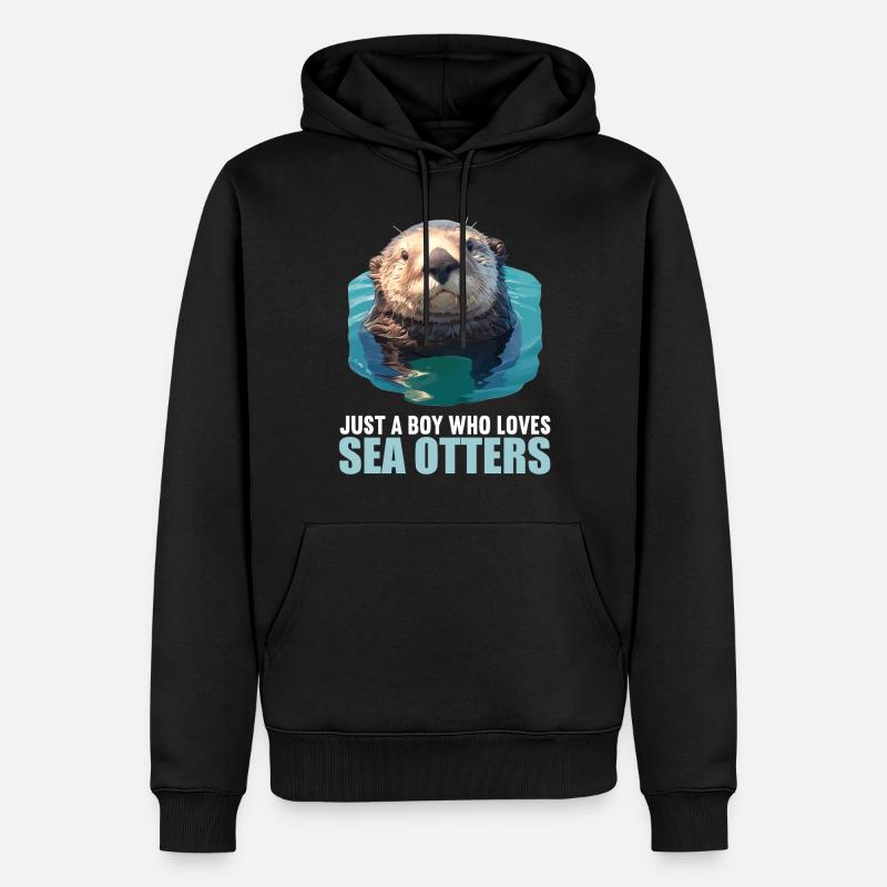 Loutre de mer - Sweat à capuche Premium bio Homme - noir