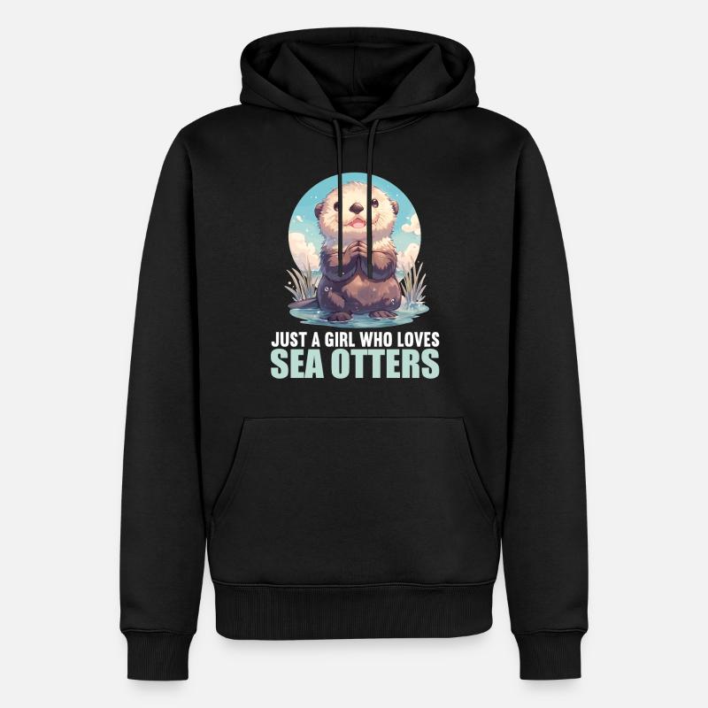 Loutre de mer - Sweat à capuche Premium bio Homme - noir