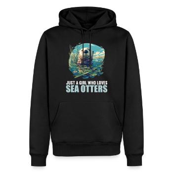Seeotter - Männer Premium Bio Hoodie - Schwarz - Vorne - Nico (187cm)