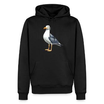 Mouettes Mouette - Sweat à capuche Premium bio Homme - noir - Devant - Nico (187cm)
