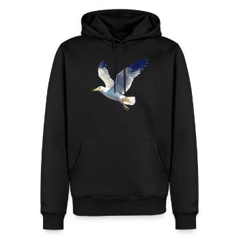 Mouettes Mouette - Sweat à capuche Premium bio Homme - noir - Devant - Nico (187cm)
