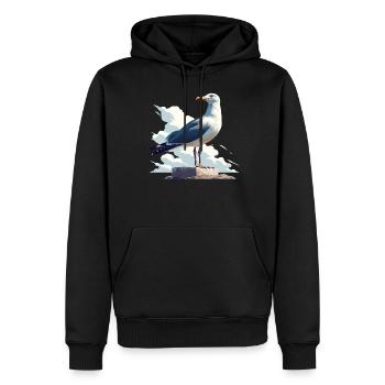 Mouettes Mouette - Sweat à capuche Premium bio Homme - noir - Devant - Nico (187cm)