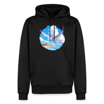 Mouettes Mouette - Sweat à capuche Premium bio Homme - noir - Devant - Nico (187cm)