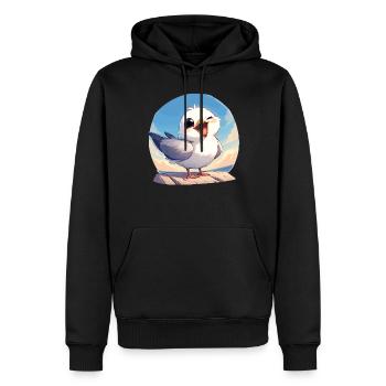 Mouettes Mouette - Sweat à capuche Premium bio Homme - noir - Devant - Nico (187cm)