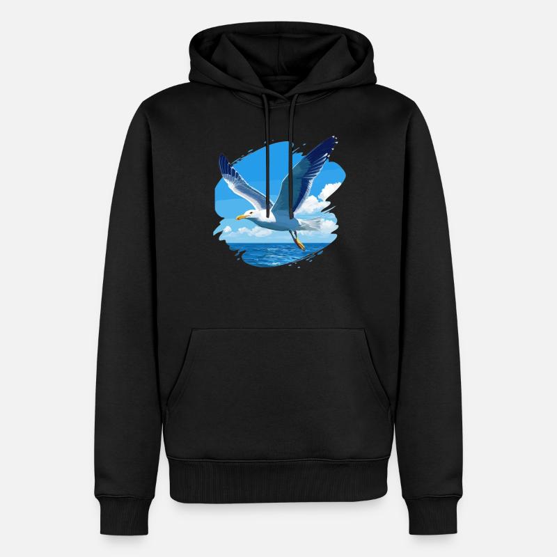 Mouettes Mouette - Sweat à capuche Premium bio Homme - noir
