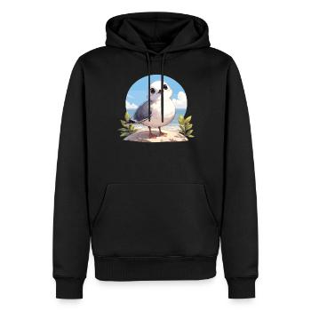 Mouettes Mouette - Sweat à capuche Premium bio Homme - noir - Devant - Nico (187cm)