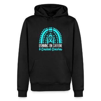 Trouble anxieux Trouble anxieux - Sweat à capuche Premium bio Homme - noir - Devant - Nico (187cm)