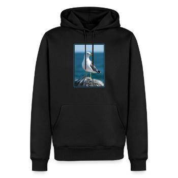 Mouettes Mouette - Sweat à capuche Premium bio Homme - noir - Devant - Nico (187cm)