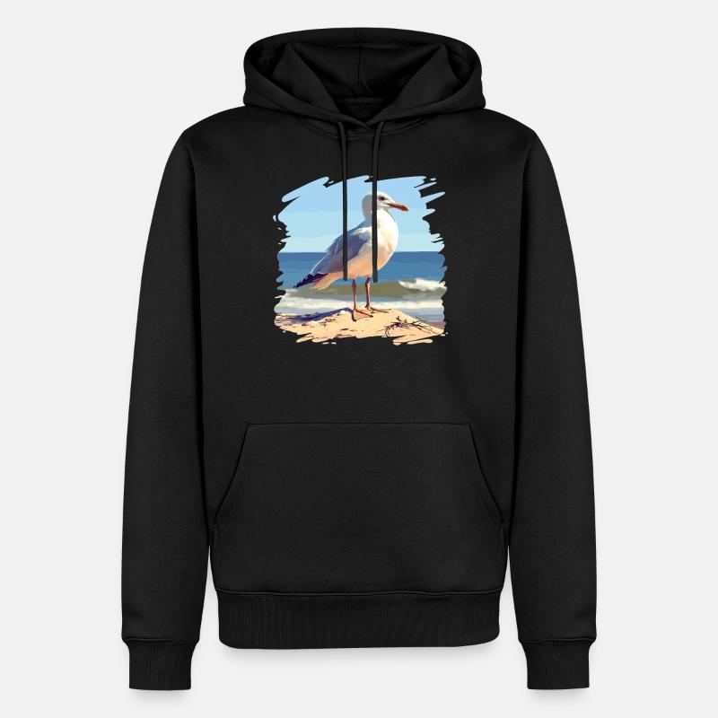 Mouettes Mouette - Sweat à capuche Premium bio Homme - noir