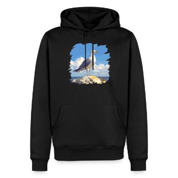 Mouettes Mouette - Sweat à capuche Premium bio Homme - noir - Devant - Nico (187cm)