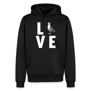 Mouettes Mouette - Sweat à capuche Premium bio Homme - noir - Devant - Nico (187cm)