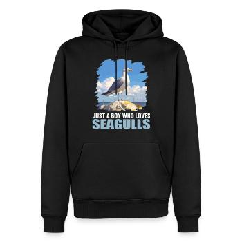 Mouettes Mouette - Sweat à capuche Premium bio Homme - noir - Devant - Nico (187cm)