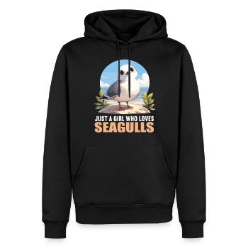 Mouettes Mouette - Sweat à capuche Premium bio Homme - noir - Devant - Nico (187cm)