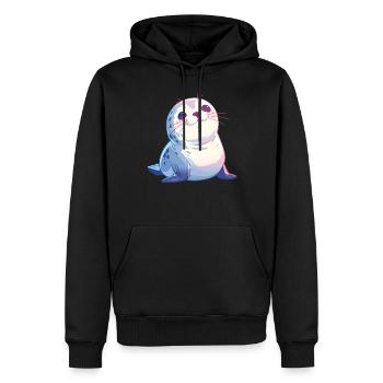 Robben Robbe - Männer Premium Bio Hoodie - Schwarz - Vorne - Nico (187cm)