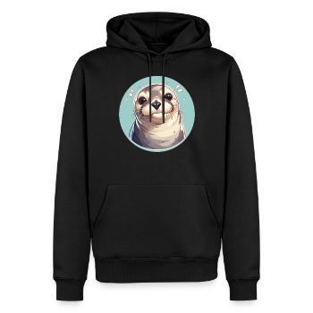 Joints, Phoque - Sweat à capuche Premium bio Homme - noir - Devant - Nico (187cm)