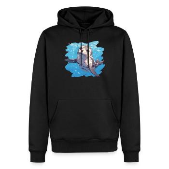 Robben Robbe - Männer Premium Bio Hoodie - Schwarz - Vorne - Nico (187cm)