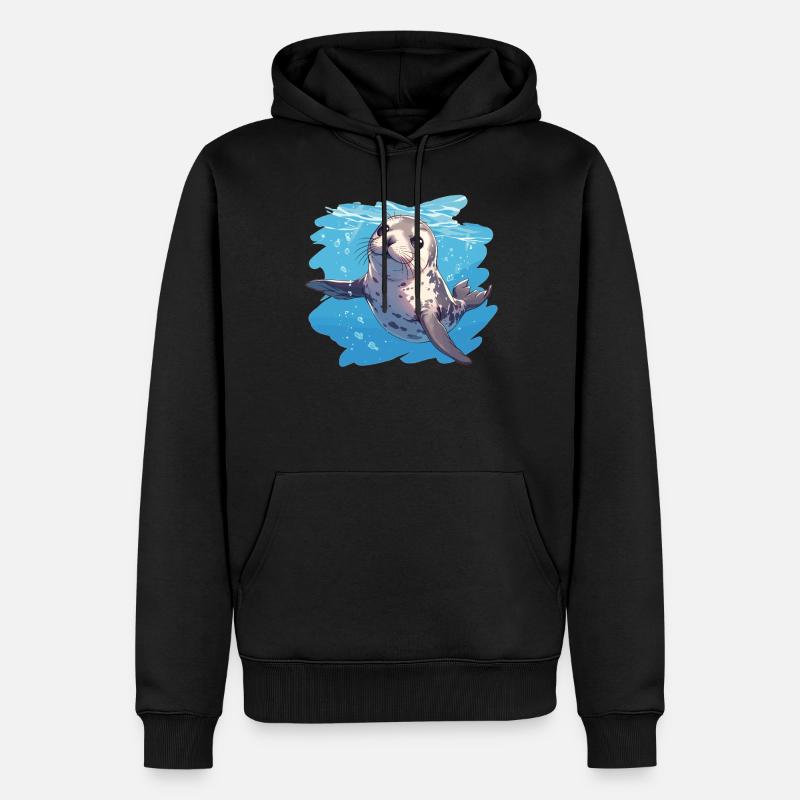 Joints, Phoque - Sweat à capuche Premium bio Homme - noir
