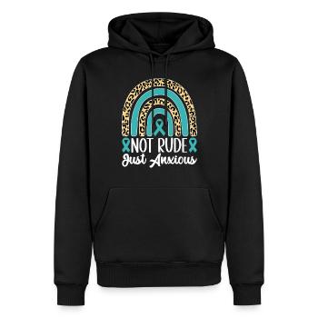 Trouble anxieux Trouble anxieux - Sweat à capuche Premium bio Homme - noir - Devant - Nico (187cm)