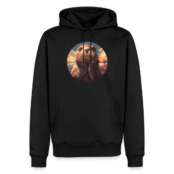Robben Robbe - Männer Premium Bio Hoodie - Schwarz - Vorne - Nico (187cm)